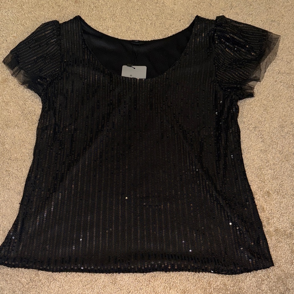 Amazon Black Sequin Blouse - Women’s